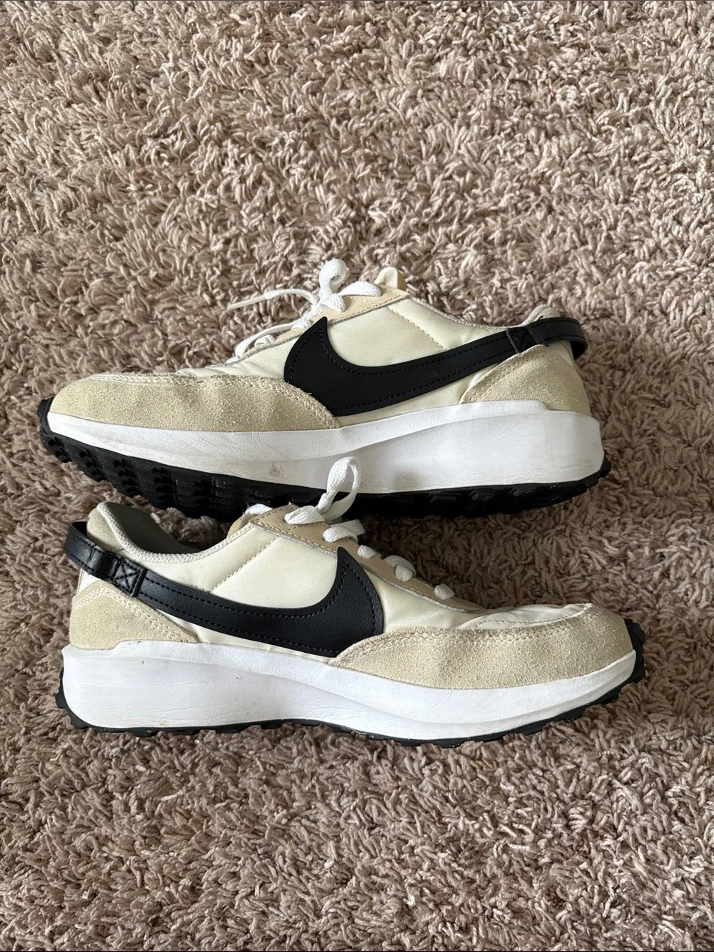 Nike Cream and Black Retro Sneakers